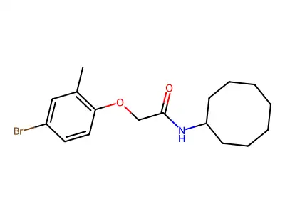2-(4-bromo-2-methylphenoxy)-N-cyclooctylacetamide structure