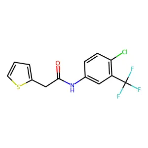 N-[4-chloro-3-(trifluoromethyl)phenyl]-2-thiophen-2-ylacetamide structure