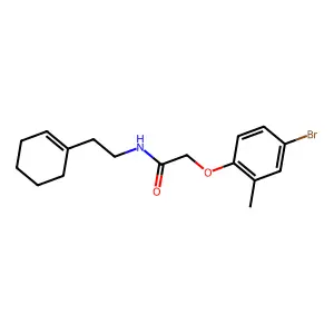 2-(4-bromo-2-methylphenoxy)-N-[2-(cyclohexen-1-yl)ethyl]acetamide structure