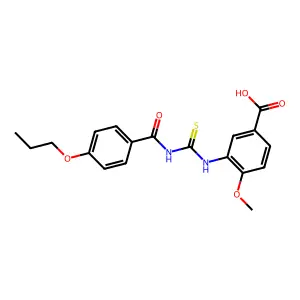 4-Methoxy-3-({[(4-propoxyphenyl)carbonyl]carbamothioyl}amino)benzoic acid structure