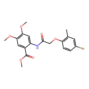 Methyl 2-{[(4-bromo-2-methylphenoxy)acetyl]amino}-4,5-dimethoxybenzoate structure