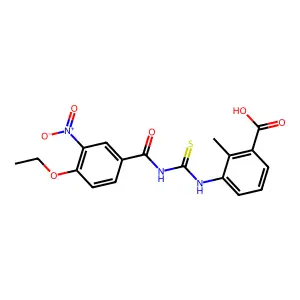 3-({[(4-Ethoxy-3-nitrophenyl)carbonyl]carbamothioyl}amino)-2-methylbenzoic acid structure