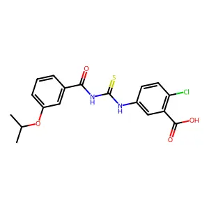 2-Chloro-5-({[(3-isopropoxybenzoyl)amino]carbonothioyl}amino)benzoic acid structure