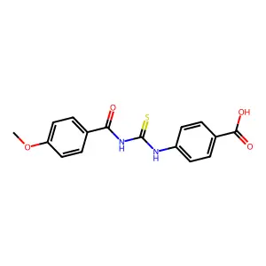 4-({[(4-Methoxyphenyl)carbonyl]carbamothioyl}amino)benzoic acid structure
