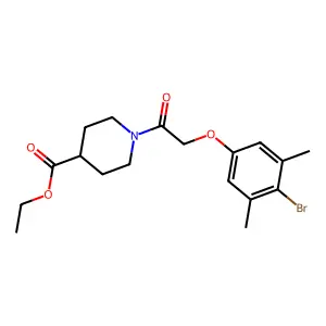 Ethyl 1-[(4-bromo-3,5-dimethylphenoxy)acetyl]piperidine-4-carboxylate structure