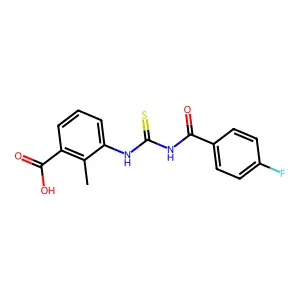 3-(3-(4-Fluorobenzoyl)thioureido)-2-methylbenzoic acid structure