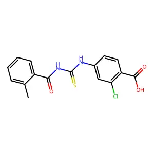 2-Chloro-4-({[(2-methylphenyl)carbonyl]carbamothioyl}amino)benzoic acid structure