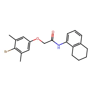 2-(4-bromo-3,5-dimethylphenoxy)-N-(5,6,7,8-tetrahydronaphthalen-1-yl)acetamide structure