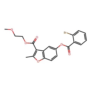2-Methoxyethyl 5-((2-bromobenzoyl)oxy)-2-methylbenzofuran-3-carboxylate structure
