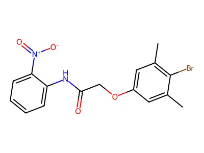 2-(4-bromo-3,5-dimethylphenoxy)-N-(2-nitrophenyl)acetamide structure