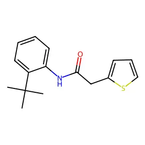 N-(2-叔丁基苯基)-2-(2-噻吩基)乙酰胺 structure