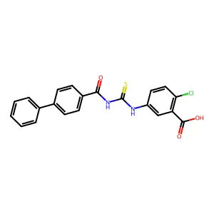 5-{[(Biphenyl-4-ylcarbonyl)carbamothioyl]amino}-2-chlorobenzoic acid structure