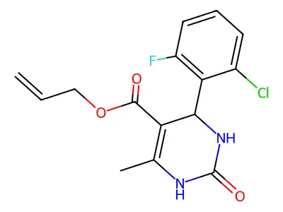 prop-2-en-1-yl 4-(2-chloro-6-fluorophenyl)-6-methyl-2-oxo-1,2,3,4-tetrahydropyrimidine-5-carboxylate structure