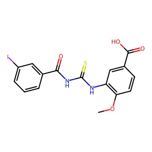 3-({[(3-Iodophenyl)carbonyl]carbamothioyl}amino)-4-methoxybenzoic acid structure