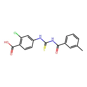2-Chloro-4-({[(3-methylphenyl)carbonyl]carbamothioyl}amino)benzoic acid structure
