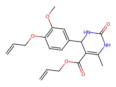 prop-2-en-1-yl 4-[3-methoxy-4-(prop-2-en-1-yloxy)phenyl]-6-methyl-2-oxo-1,2,3,4-tetrahydropyrimidine-5-carboxylate structure