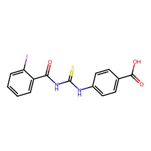 4-({[(2-Iodophenyl)carbonyl]carbamothioyl}amino)benzoic acid structure