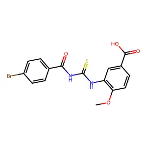 3-({[(4-Bromophenyl)carbonyl]carbamothioyl}amino)-4-methoxybenzoic acid structure