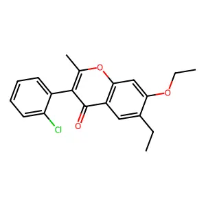 3-(2-Chlorophenyl)-7-ethoxy-6-ethyl-2-methylchromen-4-one structure