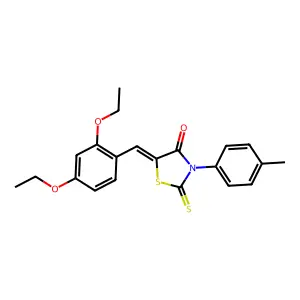 (5Z)-5-[(2,4-diethoxyphenyl)methylidene]-3-(4-methylphenyl)-2-sulfanylidene-1,3-thiazolidin-4-one structure