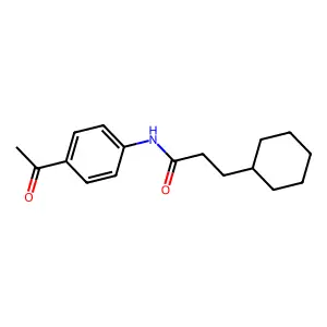 N-(4-acetylphenyl)-3-cyclohexylpropanamide structure