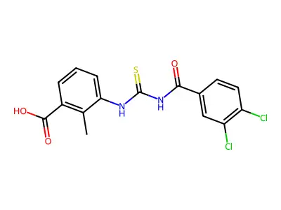 3-[(3,4-Dichlorobenzoyl)carbamothioylamino]-2-methylbenzoic acid structure