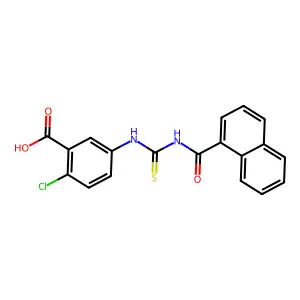 2-Chloro-5-{[(naphthalen-1-ylcarbonyl)carbamothioyl]amino}benzoic acid structure