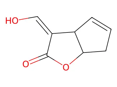 4-Hydroxymethylene-2-oxabicyclo[3.3.0]-6-octen-3-one structure