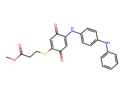 Methyl 3-[(3,6-dioxo-4-{[4-(phenylamino)phenyl]amino}cyclohexa-1,4-dien-1-yl)sulfanyl]propanoate structure