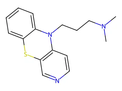 N,N-dimethyl-3-(5H-pyrido[3,4-b][1,4]benzothiazin-5-yl)-1-propanamine structure