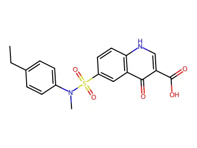 6-{[(4-Ethylphenyl)(methyl)amino]sulfonyl}-4-oxo-1,4-dihydroquinoline-3-carboxylic acid structure