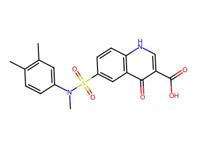 6-{[(3,4-Dimethylphenyl)(methyl)amino]sulfonyl}-4-oxo-1,4-dihydroquinoline-3-carboxylic acid structure