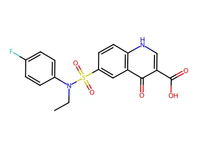 6-[ethyl-(4-fluorophenyl)sulfamoyl]-4-oxo-1H-quinoline-3-carboxylic Acid structure