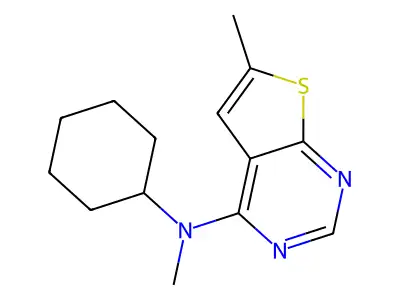 N-cyclohexyl-N,6-dimethylthieno(2,3-d)pyrimidin-4-amine structure