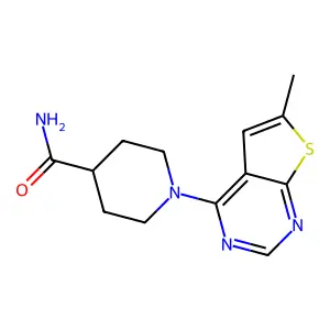 1-(6-Methylthieno[2,3-d]pyrimidin-4-yl)piperidine-4-carboxamide structure