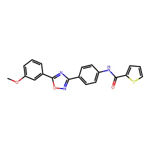 N-[4-[5-(3-methoxyphenyl)-1,2,4-oxadiazol-3-yl]phenyl]thiophene-2-carboxamide structure