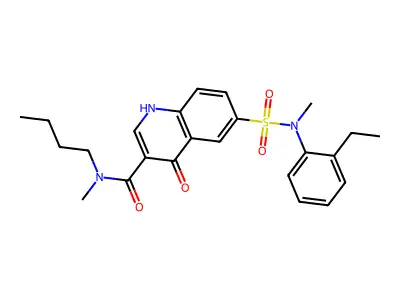 N-Butyl-6-[[(2-Ethylphenyl)methylamino]sulfonyl]-1,4-dihydro-N-methyl-4-oxo-3-quinolinecarboxamide structure