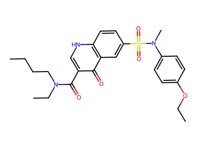 N-butyl-6-(N-(4-ethoxyphenyl)-N-methylsulfamoyl)-N-ethyl-4-oxo-1,4-dihydroquinoline-3-carboxamide structure