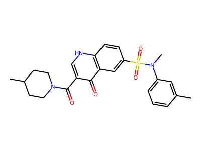 N-methyl-N-(3-methylphenyl)-3-(4-methylpiperidine-1-carbonyl)-4-oxo-1H-quinoline-6-sulfonamide structure