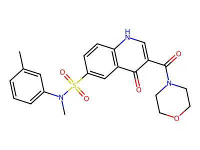 N-methyl-3-(morpholine-4-carbonyl)-4-oxo-N-(m-tolyl)-1,4-dihydroquinoline-6-sulfonamide structure