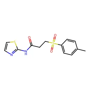 3-(4-methylphenyl)sulfonyl-N-(1,3-thiazol-2-yl)propanamide structure