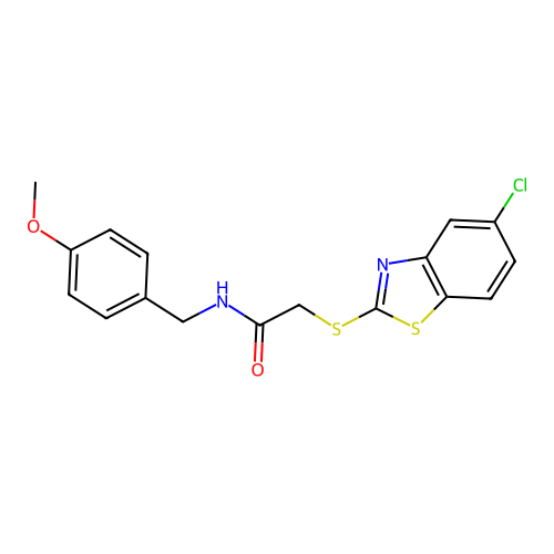 2-[(5-chloro-1,3-benzothiazol-2-yl)sulfanyl]-N-(4-methoxybenzyl)acetamide structure