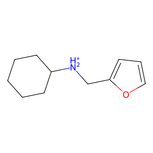 N-[(Furan-2-yl)methyl]cyclohexanaminium structure