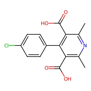 4-(4-Chlorophenyl)-2,6-dimethylpyridine-3,5-dicarboxylic acid structure