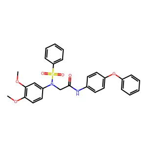 2-[N-(benzenesulfonyl)-3,4-dimethoxyanilino]-N-(4-phenoxyphenyl)acetamide structure