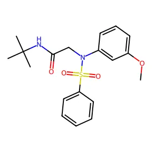 2-[N-(benzenesulfonyl)-3-methoxyanilino]-N-tert-butylacetamide structure
