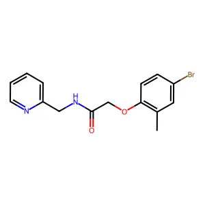 2-(4-bromo-2-methylphenoxy)-N-(pyridin-2-ylmethyl)acetamide structure