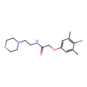 2-(4-bromo-3,5-dimethylphenoxy)-N-(2-morpholin-4-ylethyl)acetamide structure
