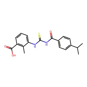 2-Methyl-3-[({[4-(propan-2-yl)phenyl]carbonyl}carbamothioyl)amino]benzoic acid structure