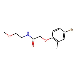 2-(4-bromo-2-methylphenoxy)-N-(2-methoxyethyl)acetamide structure